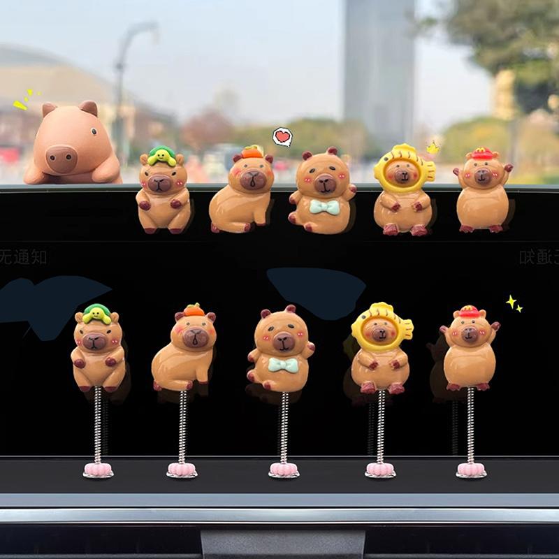 New Car Ornaments Auto Dashboard Rearview Mirror For Cartoon Capybara Decorative Ornament Car Styling Modification Accessories