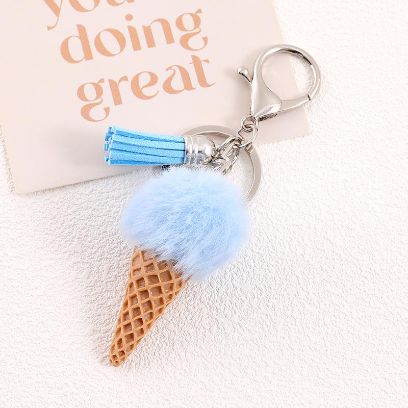 Women's Faux Mink Fur Ball Keychain with Tassel - Versatile Accessory for Bags & Phones