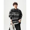 Men Women Striped Knit Sweater Loose Fit Casual Crewneck Pullover Winter