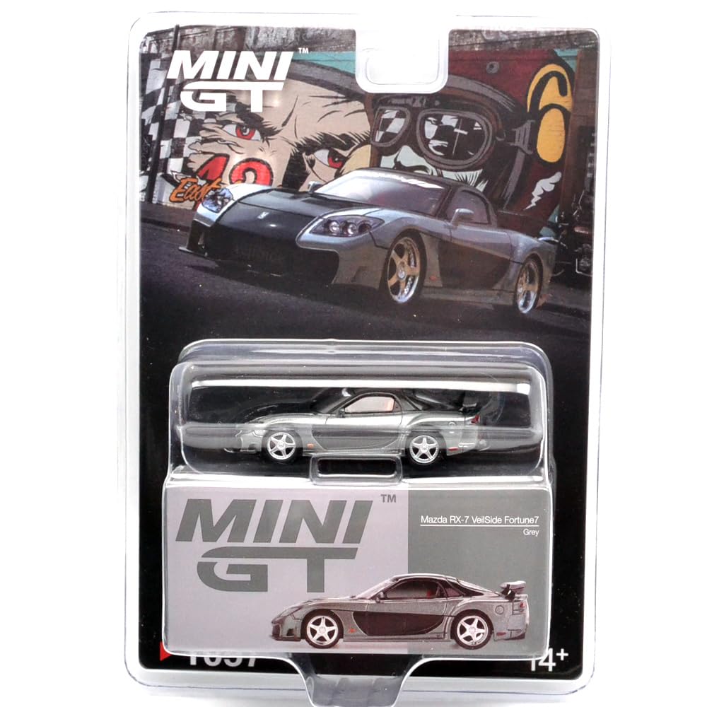 MINI GT Масштаб 164 MiJo TOYS - MAZDA RX-7 VEILSIDE (СЕРЫЙ УДАЧИ) США MGT01057-BL