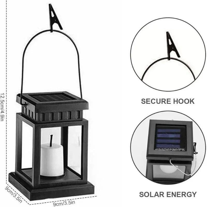 Outdoor Solar Garden Lights Retro Palace Lantern Hanging Candle Lamps Landscape Lighting Floor Solar Lights for Garden Decor