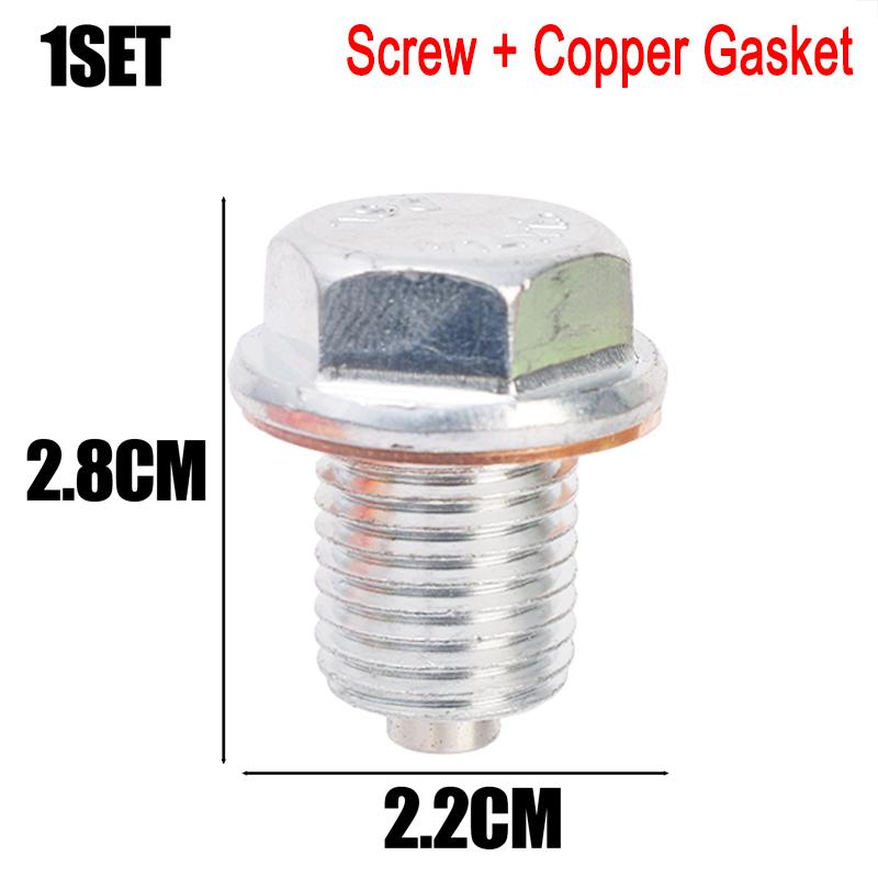 M14*1.5 Car Engine Oil Pan Oil Drain Plug Magnetic Extended Oil Drain Screw Gasket Auto Replacement Parts For Honda Volkswagen
