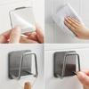 1PC Kitchen Sink Stainless Steel Sponge Rack, No Drilling Required Wall Mount Design with Double Hooks Ideal for Sponges and Gadgets