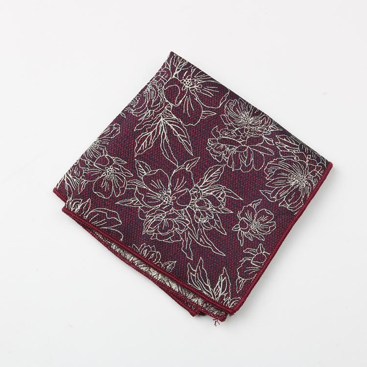 Pattern Chest Towel Men'S Suit Gentleman Wedding Red High-End High-Density Small Square Towel Handkerchief Banquet Host Pocket Towel