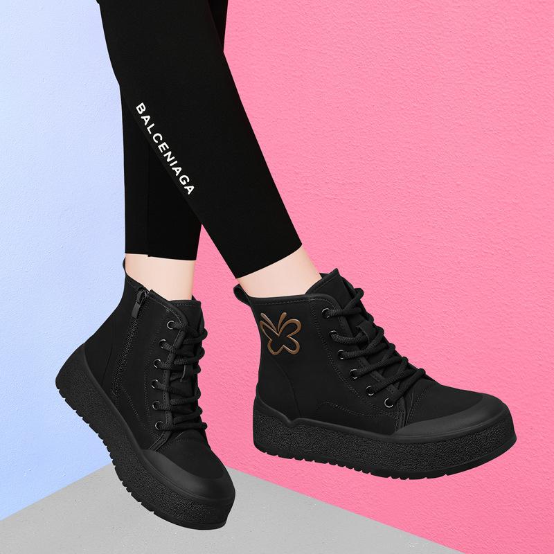 

New winter new temperament women s shoes casual versatile thermal cotton boots fashionable casual comfortable velvet Martin boots 35