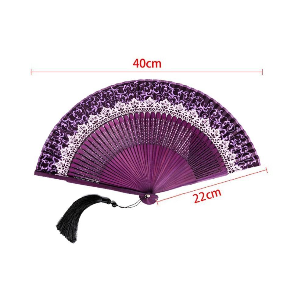 Silk Cloth Color Changing Folding Fan Bamboo Material Dance Fan Elegant Handicraft Fan Summer Use