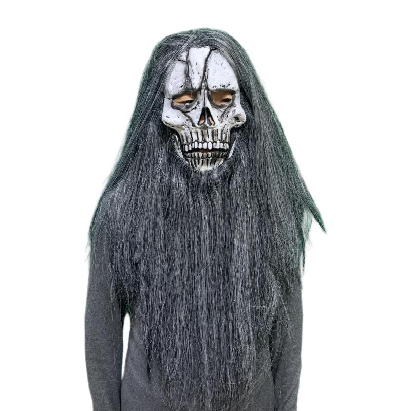 Halloween Horror Mask Grijsharig Monster Baardig Milieuvriendelijk Latex Feest Volledig Hoofd Masker