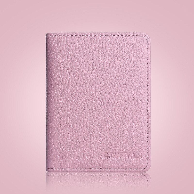 Multi-card Slot Solid Color Portable Leather Card Case Universal  Bank Card Credit Card ID Bus Card Holder Travel Card Organizer