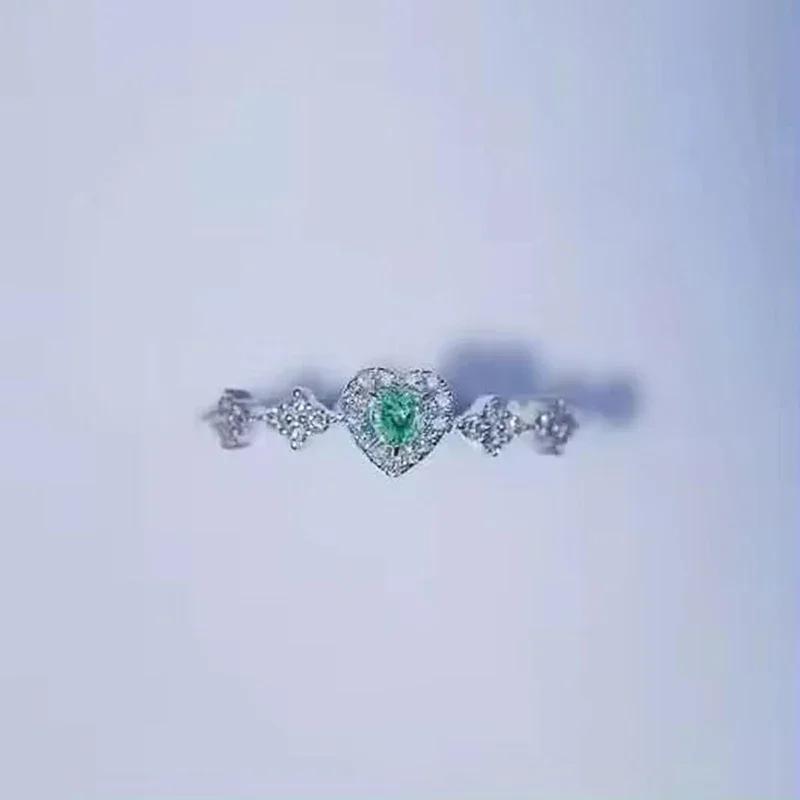 Huitan Love Heart Design Rings with Blue Cubic Zirconia Dainty Sweet Romantic Accessories Chic Delicate Wedding Band Zircon