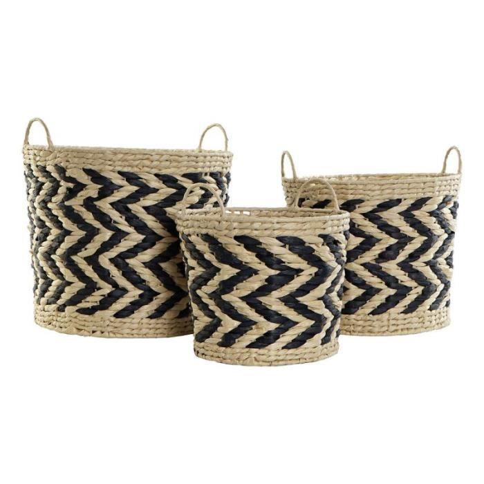 DKD Home Decor Set De Basket Fibre (40 X 40 X 35 Cm) - 8424001836819