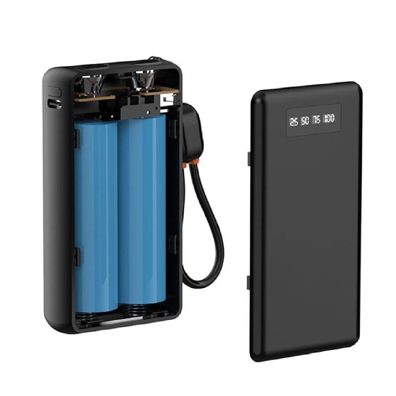 Lötfreies 21700 Powerbank-Kit 2 Akkusteckplätze Echtzeit-Leistungsanzeige Sicherheitsvorkehrungen ABS-Gehäuse Akku NICHT ENTHALTEN