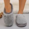 Pantofole Invernali Peluche con Suola Spessa per Donne Casa Interna Piattaforma Chunky Pantofole Soffici Donna Antiscivolo Calde Coppie Scarpe di Cotone