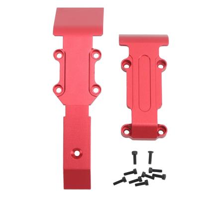 RC Car Skid Plate Front and Rear RC Car Aluminum Skid Plate for Traxxas 116 Revo Slash Red