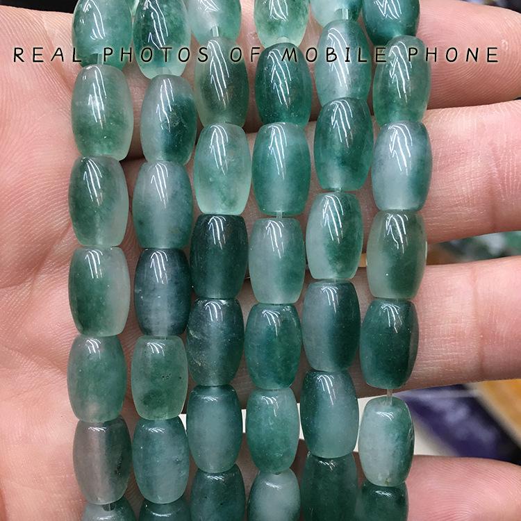 8x12 Cyan Rice Beads Natural Stone Semi-Finished DIY Jewelry Accessories 8x12mm, approx. 31 beads, approx. 67.1g per strand