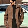 Men's Retro PU Leather Rivet Baseball Jacket - Meilade Spring & Autumn Style Couple Outerwear.