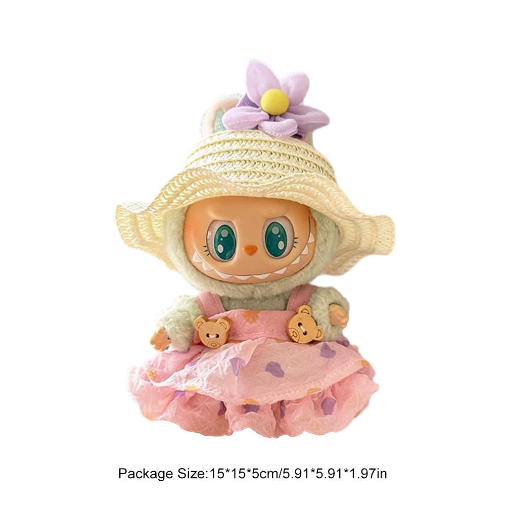 17cm Mini Plush Doll's Clothes Outfit Accessories for Labubu V1 V2 Idol Doll Sitting Party Cute Decoration Macaron Clothing Gift