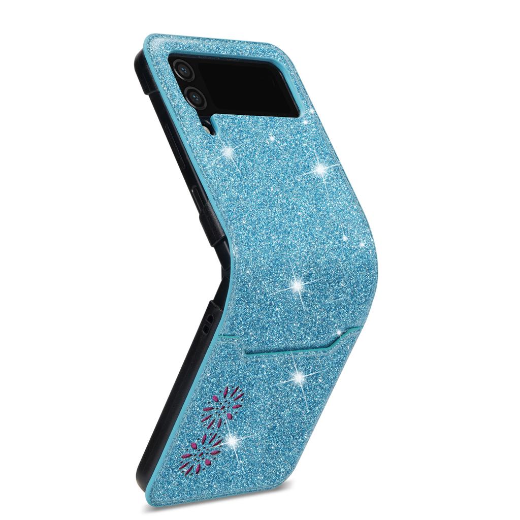 Suitable for Samsung Z Flip4 Mobile Phone Case Z Flip3 Glitter Star Card Anti-drop Protective Case 3rd Generation Folding