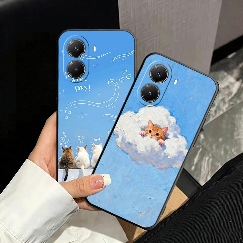 Cat Cute Kitten Cartoon Soft Phone Case for Xiaomi Poco X5 X6 X7 X8 Pro Max X3 F7 F8 Ultra M8 M7 M6 M5 Redmi 15 15C 14C 13C 12C