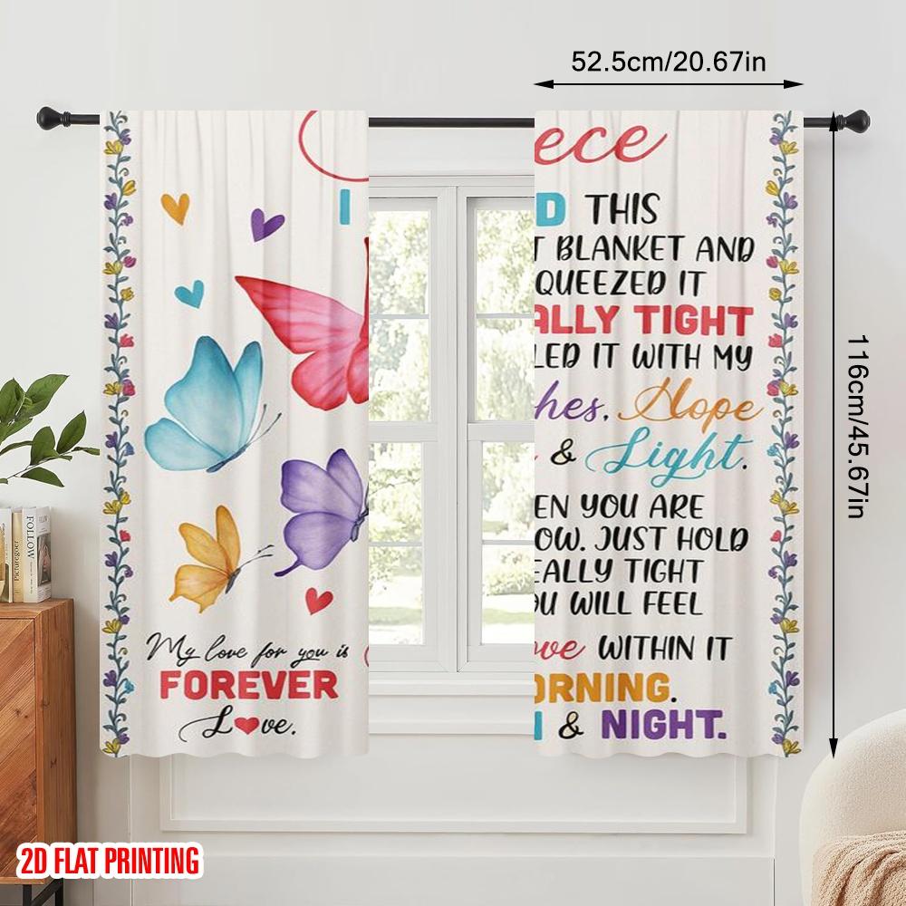 2 st, 2D tryck Kreativa gardiner Fjärilskramar Polyestervävd (utan spö) Dekorationer Inuti för Sovrum & Vardagsrum