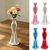3D Printed Female Body Dress Shaped Flower Vase Smooth Glossy Surface Multiple Colors For Living Room Bedroom Home Decor
