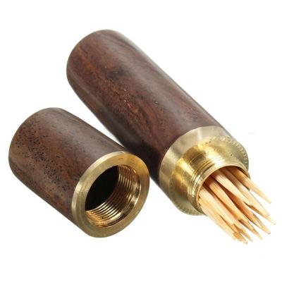 Secchiello per stuzzicadenti Porta stuzzicadenti in legno di ebano Secchiello Mini scatola Escursionismo Portatile Artigianato Fatto a mano Regalo