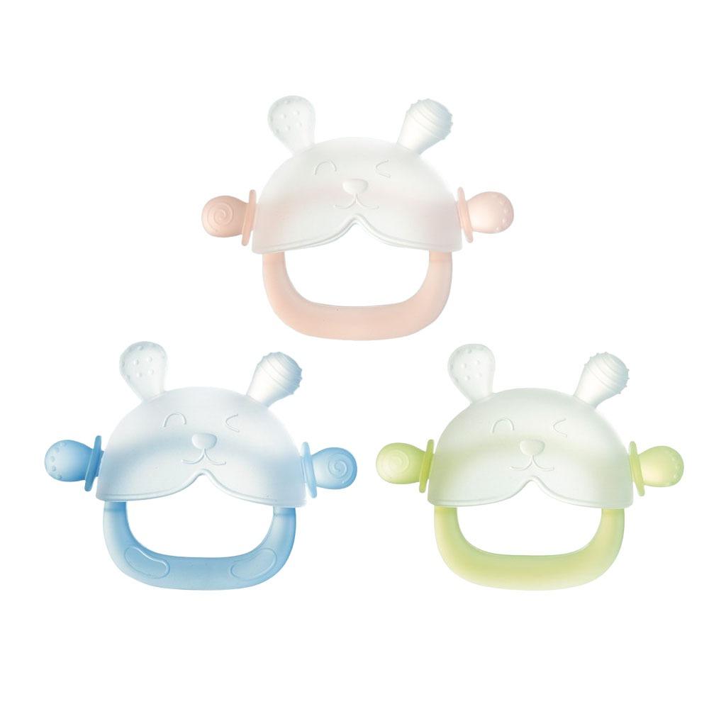 3pcs Food Grade Bunny Teething Toy Soft Silicone Teething Toys Easy Grip Teether Ring  Baby Chewing