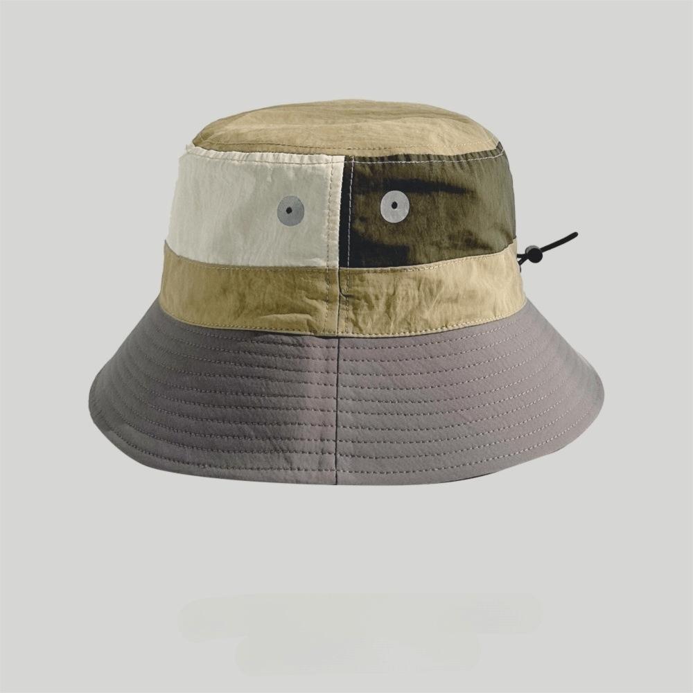 Casual Breathable Quick-Dry Bucket Hat Light Thin Patchwork Fisherman Hat Anti-UV Folding Sun Protection Cap Summer