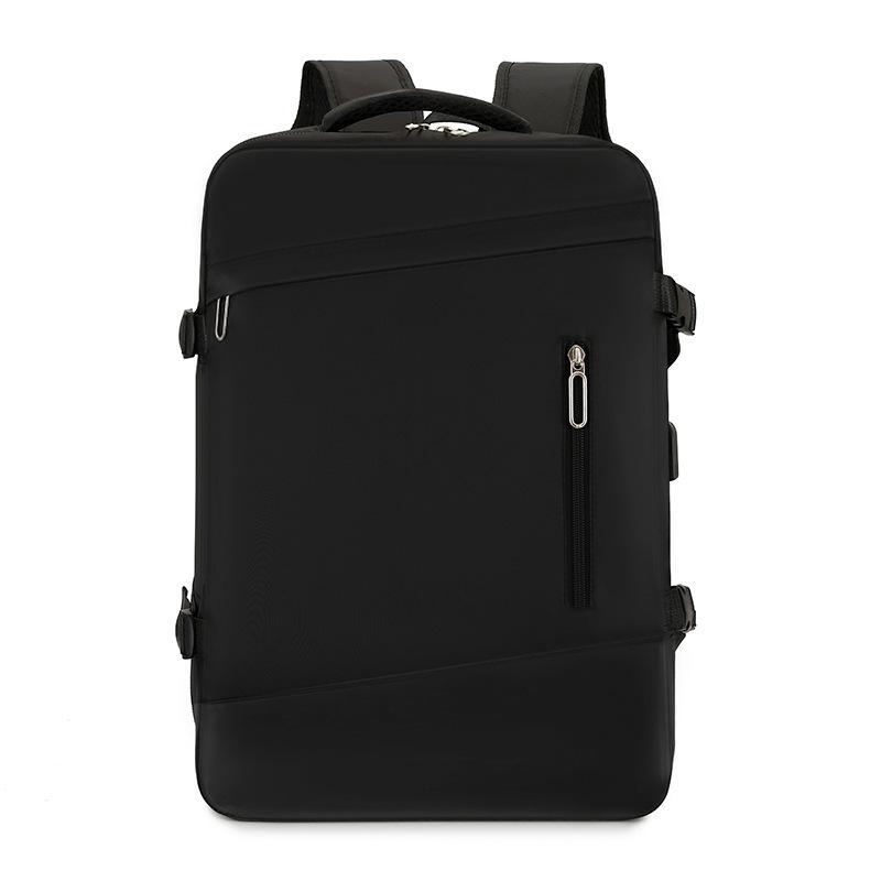 Expandable Oxford Cloth Business Backpack with Laptop and Shoe Compartments, Portable and Lightweight