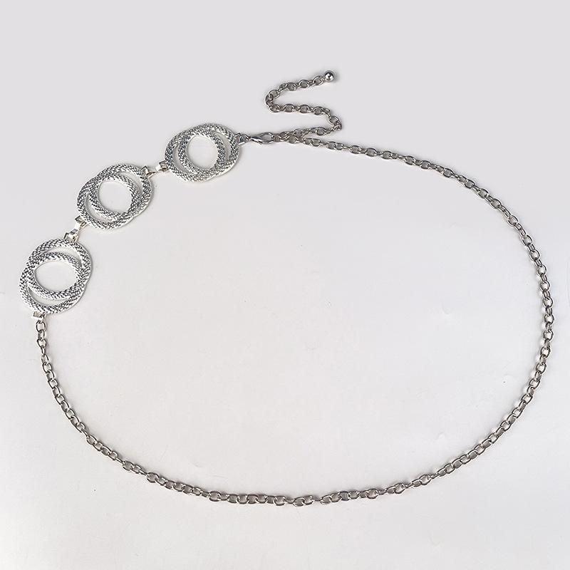 Women'S Round Metal Waist Chain Accessories Women'S Girdle Skinny Chain Skirt Dress Sweater Decorative Belt