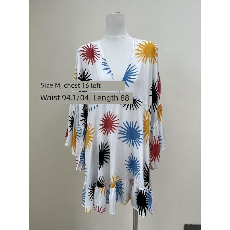 Foreign Trade Original Garment Original Order Bright and Bright Niche Design Sense Dress Vacation Floral Skirt Long dress Series 10