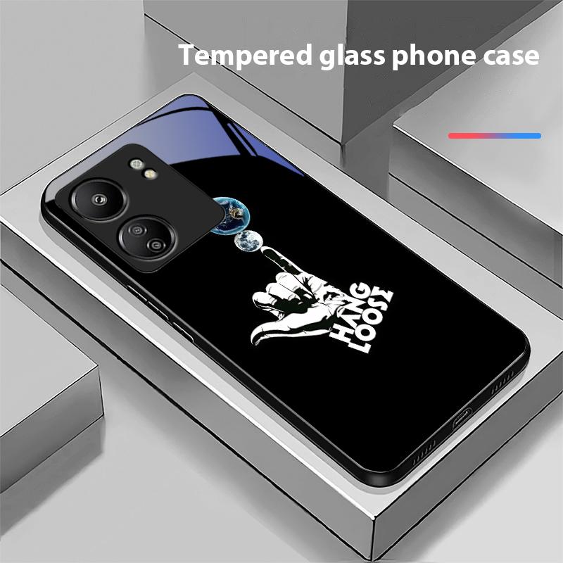 Funny Devil Eyes For Xiaomi Redmi 13C Note13 12 Pro Plus 5G Note 9 13T Pro POCO X6 F5 F6 Black Tempered Glass Phone Case