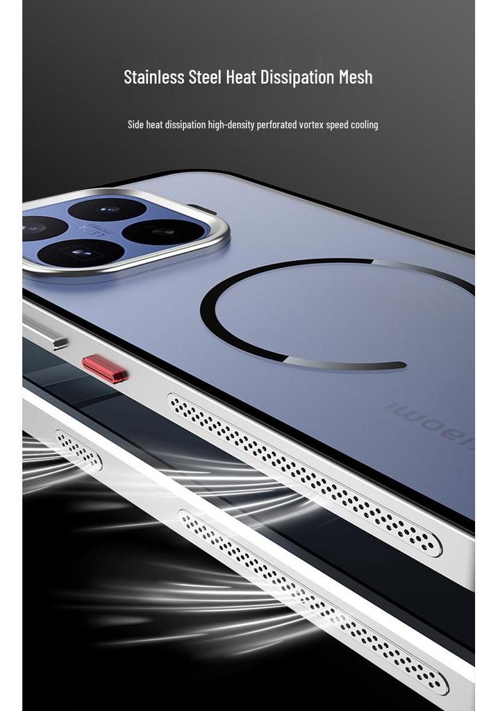 Xiaomi 17T Pro Magnetic Metal Heat Dissipation Case - Matte, Anti-Fingerprint, Snap-On Side Frame