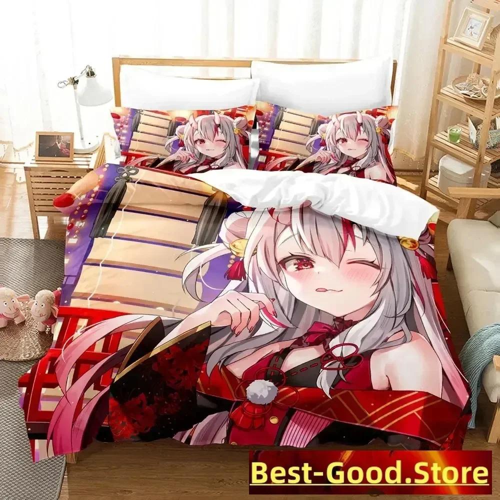 Kawaii Nakiri Ayame Tryckt Sängset Påslakan Örngott Sängkläder Sänglinne Lakan Täcke Full Queen King Size