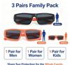High‑Grade Sunglasses, Family Pack for Men Women Kids, Premium Shades for Outdoor, Driving, Fishing and Travel 3‑Pack Kids Sunglasses