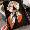 New retro French silk scarf 71cm small square scarf versatile professional scarf women's simulated silk scarf sunscreen shawl