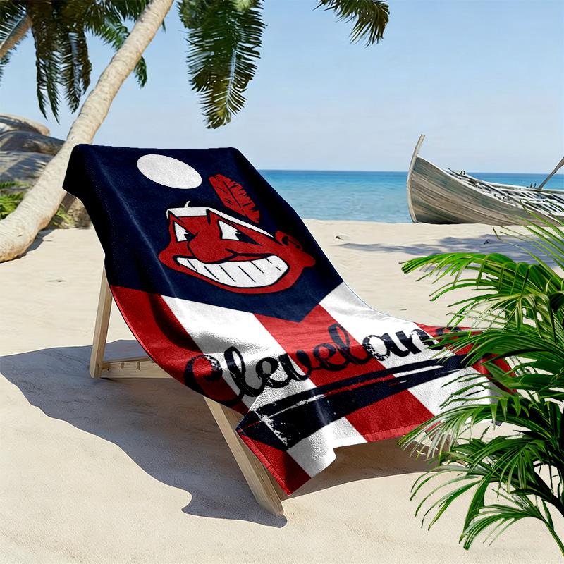 Cleveland Guardians Print Beach Towel, Large Soft Quick Dry Towel for Beach Camping Swimming