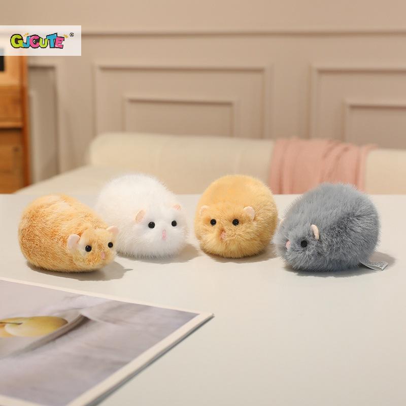 Cartoon Golden Hamster Plush Toys Super Soft Squeeze Toy Round Cozy Animal Doll Home Decoration