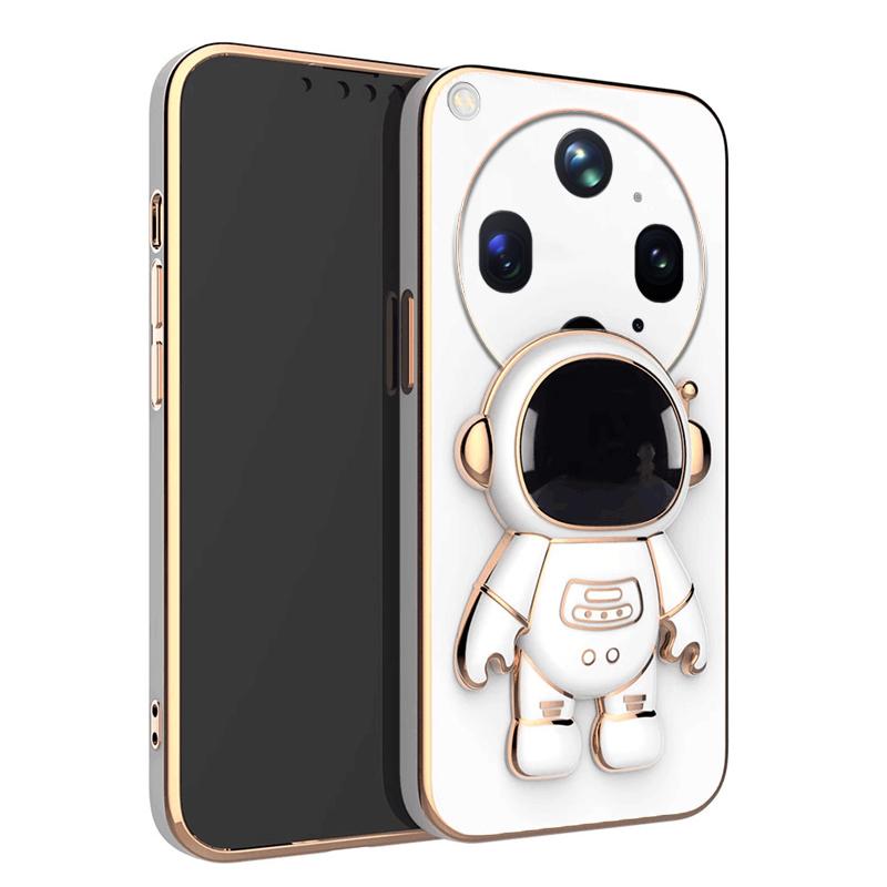 For OPPO Find X9 Ultra Case Shining Astronaut Spaceman Bracket Holder Design Soft Plating For OPPO Find X9S Back Cover