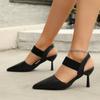 Fashion Women's Fashion Sexy Thin High Heeled Shoes Ankle Strap Empty Slingbacks Shoes Luxury Brand Pointed Toe Leather Shoes Zapatos