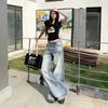 Ripped Jeans for Women Spring High Waist Wide-leg Pants for Women Loose Slim Pants for Women Spring Wide-leg Jeans for Women Ripped Jeans for Women