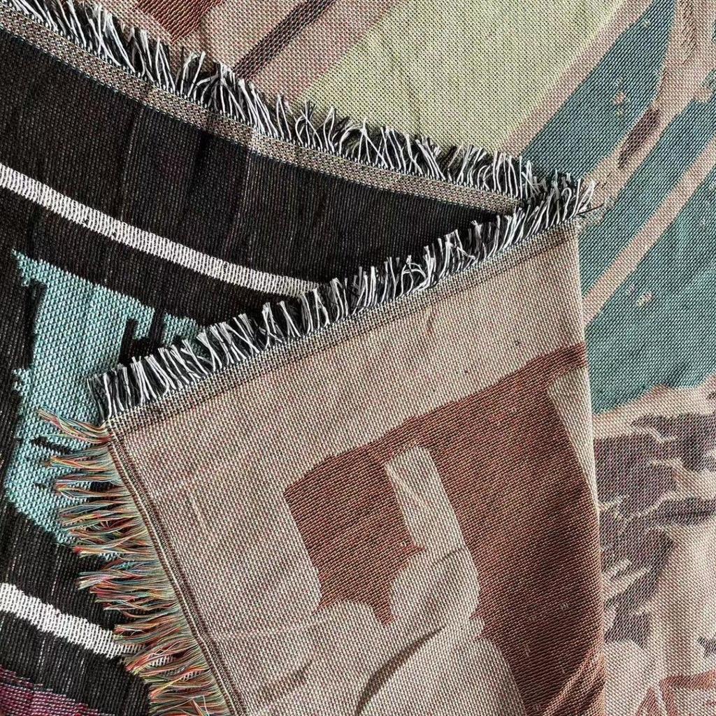 Vintage Camping Blanket With Mountain Landscape Wanderlust Woven Tapestry Throw Boho Outdoor Picnic Rug Campfire Decor For Rv