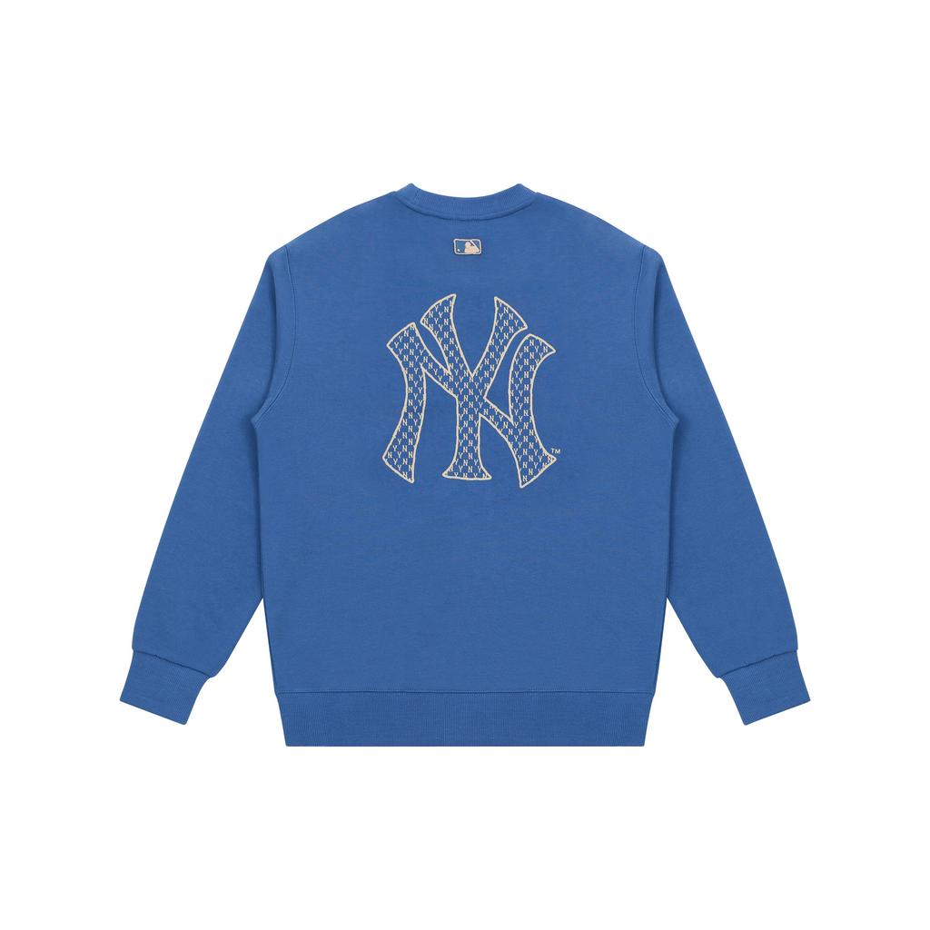 MLB Printed Pattern Crewneck Pullover American Vintage Sweatshirt Unisex sweatshirt Blue 3AMTM0114-50BLD