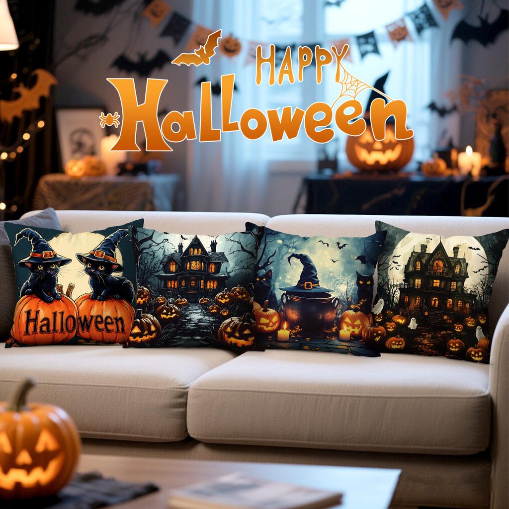 Halloween Theme Pillowcase Bedroom Sofa Cushion Cover 100% Polyester Living Room Cushion Pillowcase Home Decor