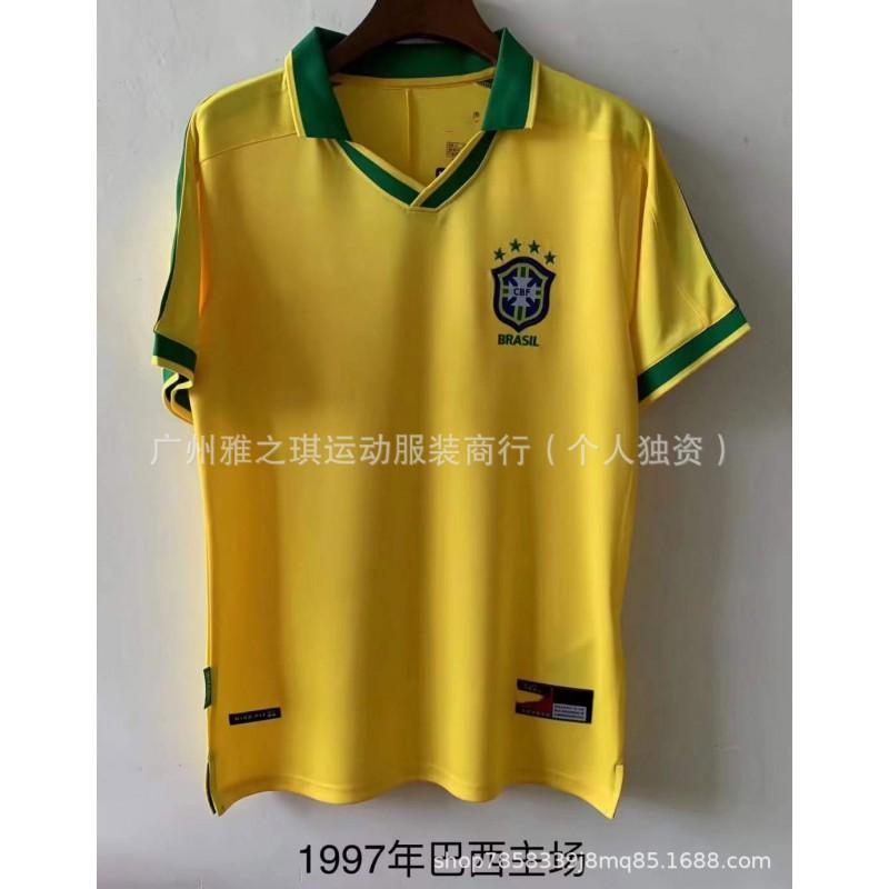 Brazil Retro Football Jerseys Short Sleeve Men Women Sports Training