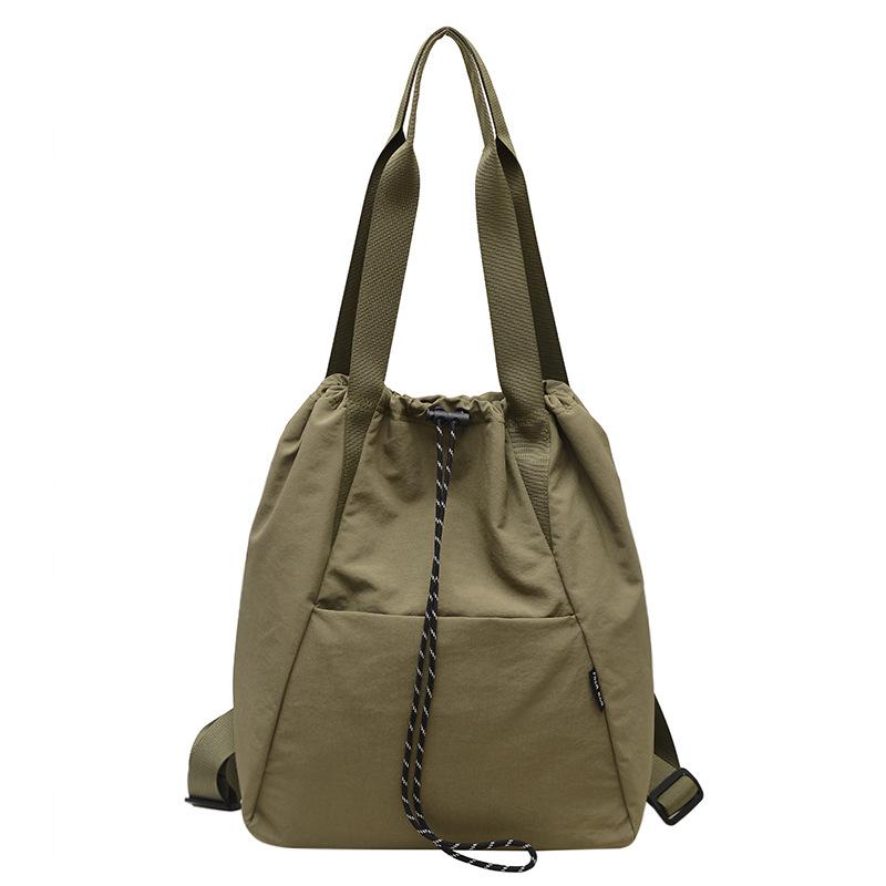 

Нейлоновый рюкзак для женщин, однотонная школьная сумка через плечо, большая вместимость Length 31 Height 36 Thickness 16 зелёный