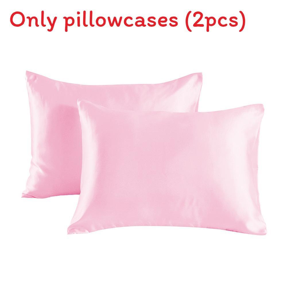 2pcs Soft Smooth Solid Color Double Sided Design Pillowcase With Hidden Zipper