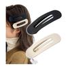 [Herbeluemily] Hair Clip, Hair Clip, Bangs, Hair Ornament, Oval, Matte, Stylish, Set of 2, E Black + White HM-0142-R02-E