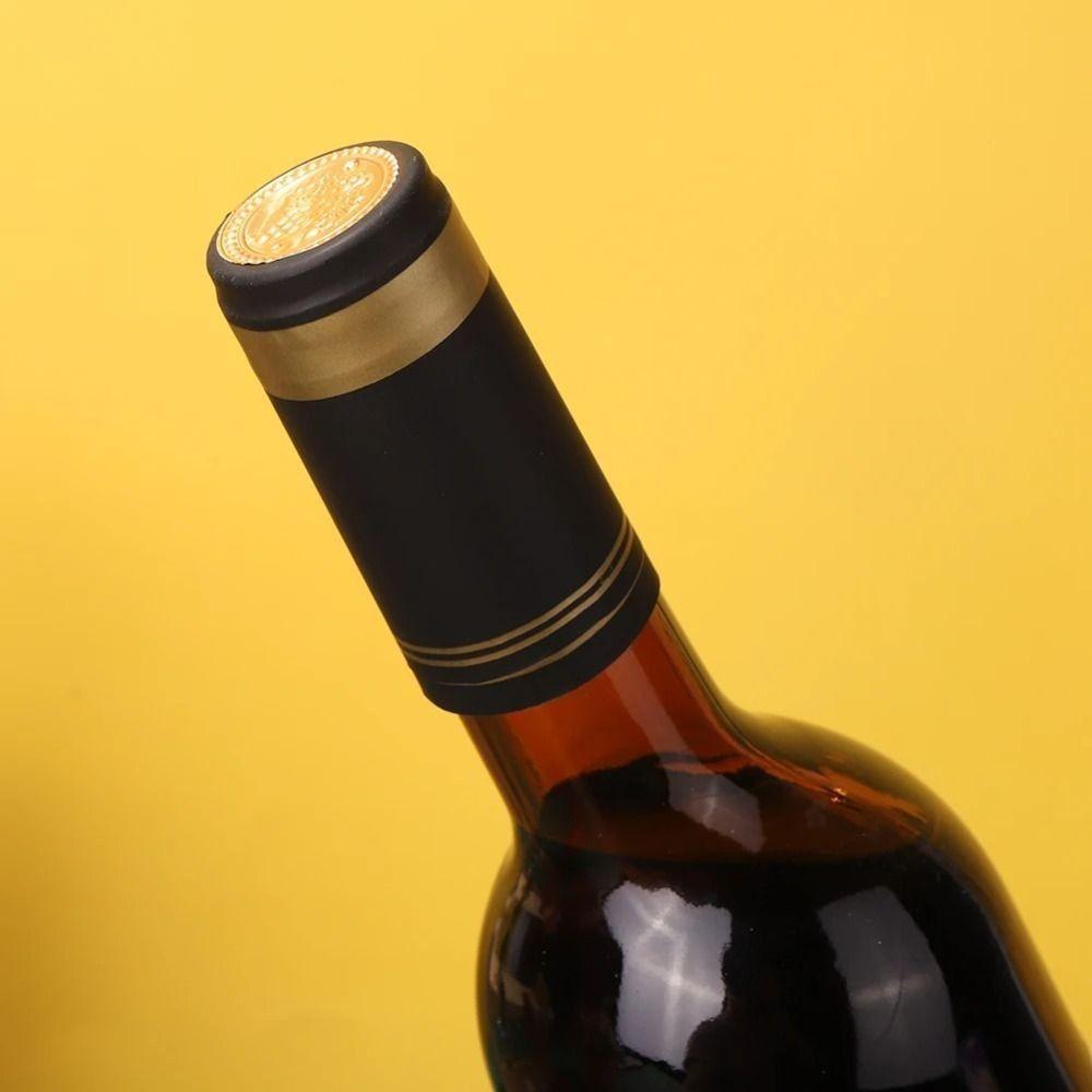 

100Pcs Tear Tab Wine Heat Shrinkable Cap PVC Wine Bottle Cap Wine Straight Mouth Bottle