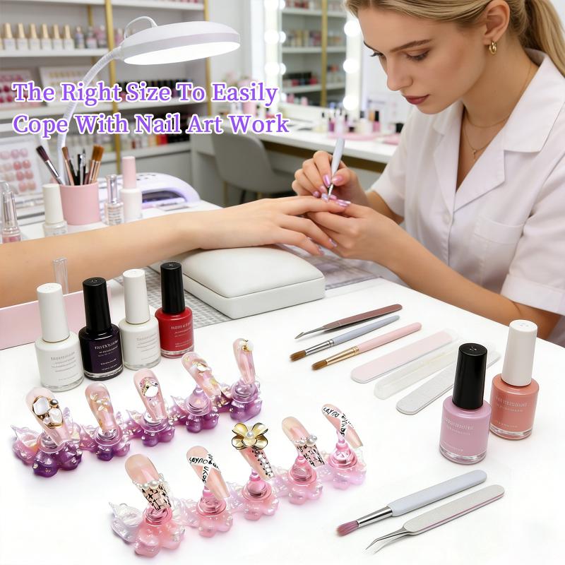 Magnetic Acrylic Nail Practice Stand Butterfly Shape Nail Display Stand Tips Holder Wearable Nail Display Stand Tool