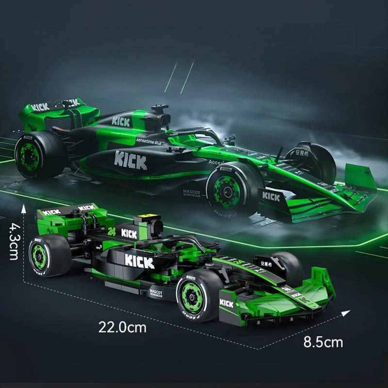 2024 MOC Sauber F1 Team C44 Formula-1 F1 Racing Car Number 24 Sports Car Building Blocks City KICK Car Bricks Toys Holiday Gifts